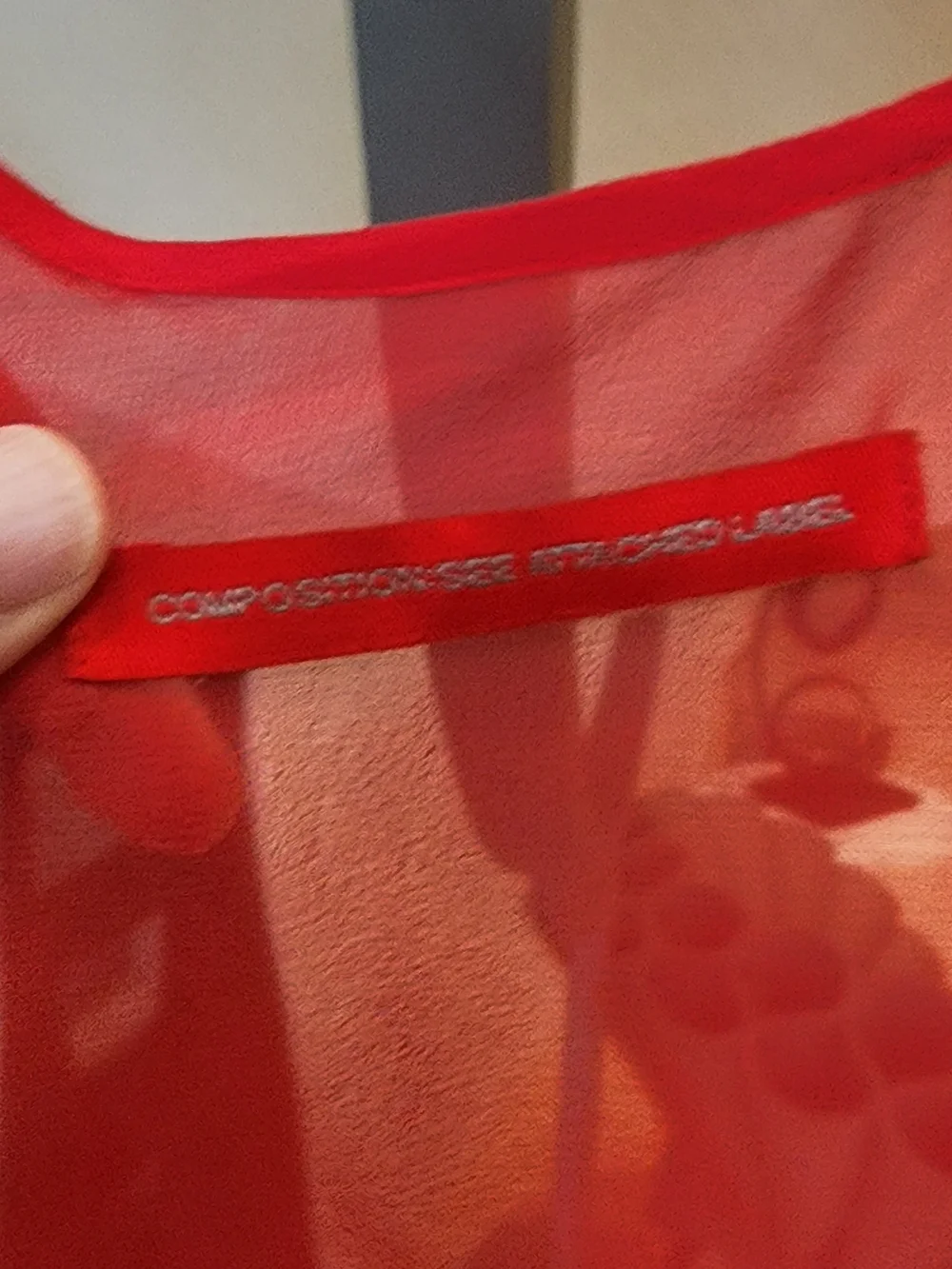 Y's by Yohji Yamamoto Red Sheer Asymmetric Swim Coverup Size S/M - Picture 5 of 11